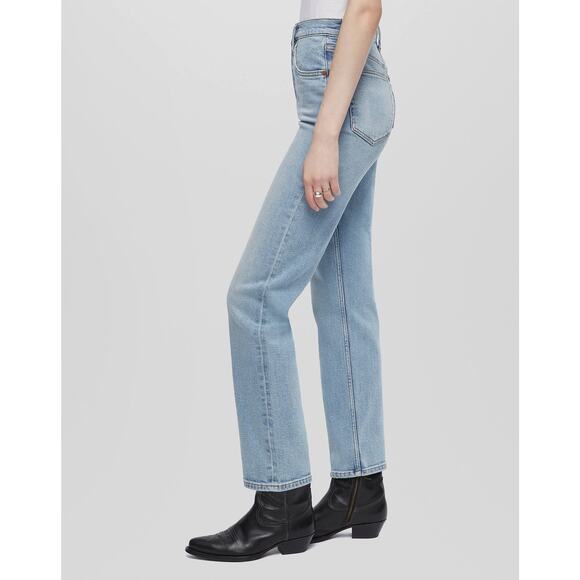 NEW REDONE 70S Ultra High Rise STOVE PIPE Women Blue Jeans Size 25 - Picture 2 of 16